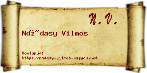 Nádasy Vilmos névjegykártya